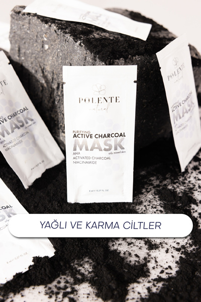 Polente Natural Aktif Karbonlu Arındırıcı Kil Maskesi (8 Adet x 8 ml)