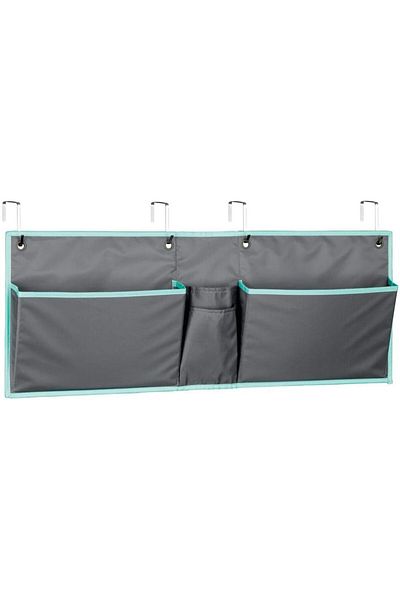 MDesign Hanging Organizer Set Of 2, Polyester, Gray/light Blue, 78.7 X 5.1 X 30.5 Cm