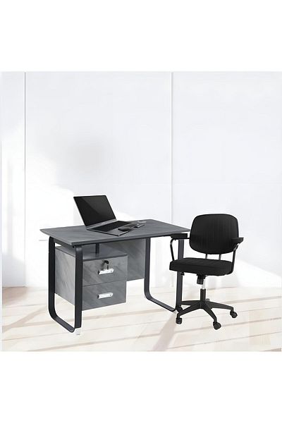 l'elefante Practical Wooden Desk with Storage Drawers – Modern Design for Office and Home Use – Writing, St