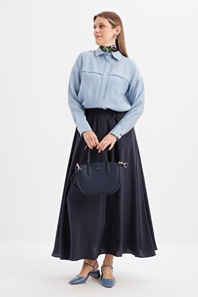 ALLDAY İndigo-Lastikli Basic Etek