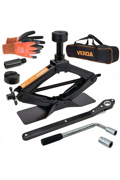 VERDA Trapezoidal Jack 2T for Lifting Cars with Telescopic Key and Cover SN 4570