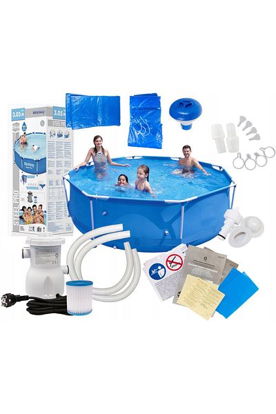 BESTWAY Piscina Cadru Metalic , 305x76 Cm, 4.700 Litri, Cu Toate Accesoriile