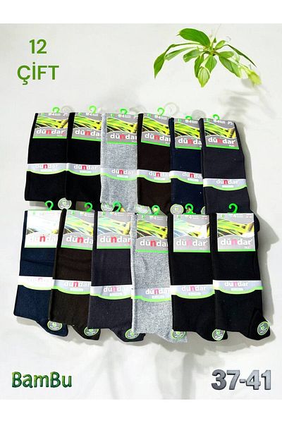 MYS GRUP TEKSTİL 37-41 Men's 12-Piece Bamboo Plus Scented Seamless Socks Dündar/ 4780
