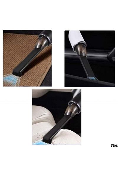 SIKS Aspirator auto portabil fără fir, baterie de 2000 mAh, încărcare rapidă USB tip C, filtru HEPA