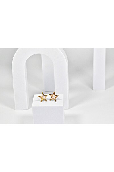 NARRU NARRU earrings, handmade, star-shaped, white and gold, Erica 07