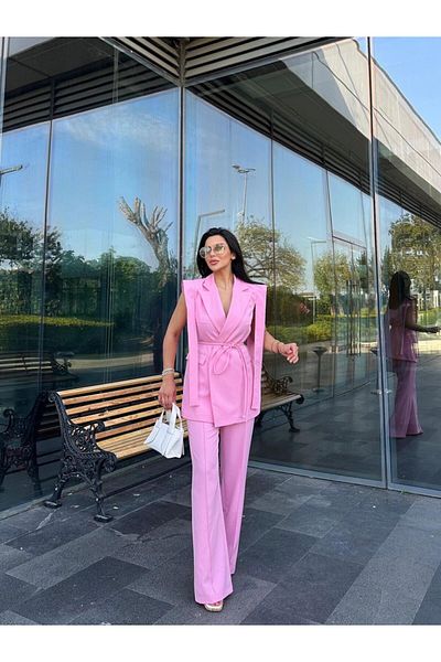 Zoe Zoe Tie Blazer Vest Suit