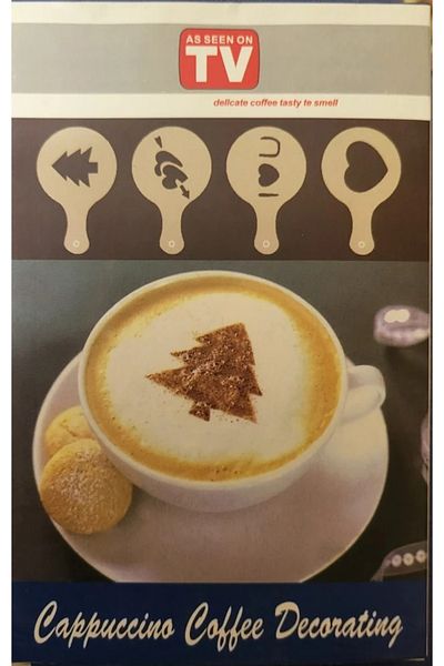 Generic Cappuccino Decorating Pieces 16 pieces draw 16 shapes on the cappuccino