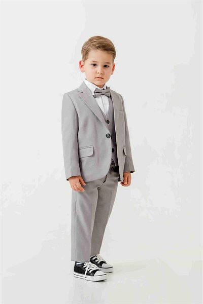 Zaziko Kids Mini Gentleman Boys Suit - 5 Pieces (Jacket, Vest, Shirt, Pants, Bow Tie)