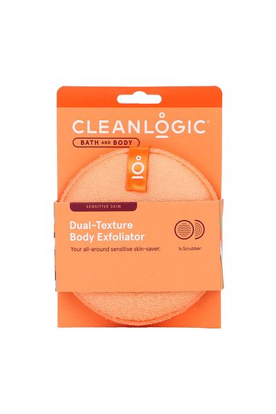 Cleanlogic Exfoliating Sponge for Sensitive Skin, with Two Textures, Bath & Body, Cleanlogic, 1 pc.