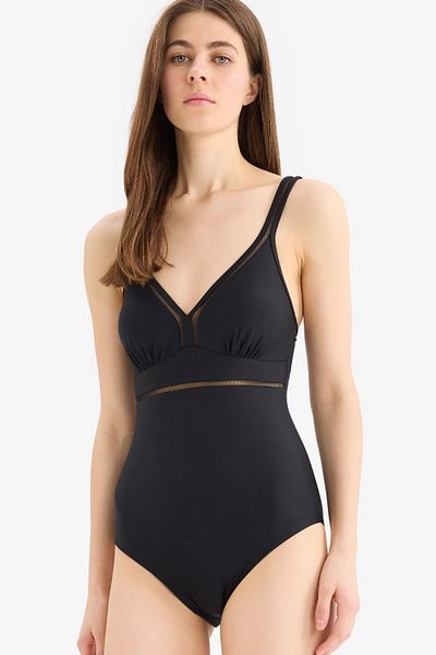 DeFacto Regular Fit Swimsuit-Fall in Love E3299Ax25Sm