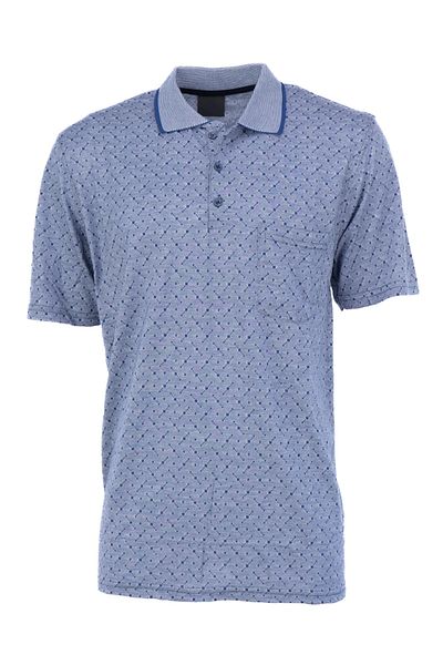 Oppland Men's T-Shirt Summer Pocket Short Sleeve Modern Jacquard Checkered Model Relaxed Cut Cotton Fabric