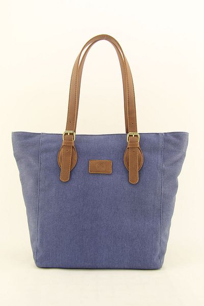 HNB Women's Blue Waterproof Canvas Shoulder Bag