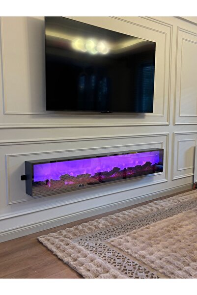 MeGulart Elektrikli Şömine 150x30x14 Bluetooth Ses Sistemli