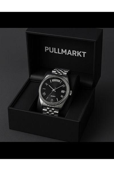 pullmarkt التقويم المزدوج - ساعة يد رجالية
