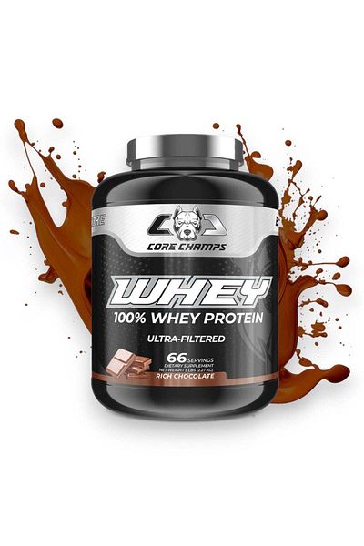 Core Champs Whey, 100% Whey Protein Ultrafiltrated, Rich Chocolate Flavour, 5 Lbs
