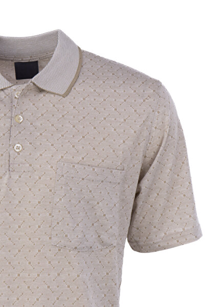 Oppland Ανδρικό μπλουζάκι καλοκαιρινό με τσέπες κοντομάνικο μοντέρνο ζακάρ καρό μοντέλο casual cut βαμβακερό ύφασμα