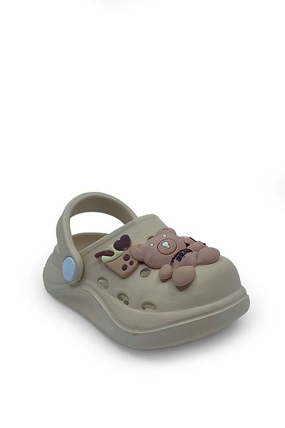 İncim Beige Teddy Bear Figured Daily Pool Beach School Nursery Girls' Slippers & Sandals