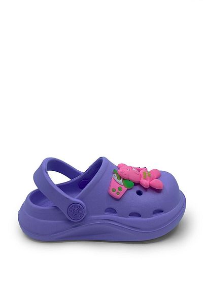 İncim Lilac Teddy Bear Figured Daily Pool Beach School Nursery Girls Slippers & Sandals