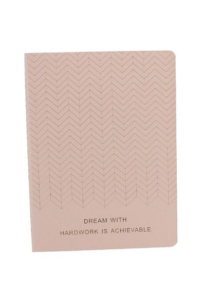 Roco “Dream With Hardwork is Achievable” Lined Notebook B5 - 62 Sheets Peach