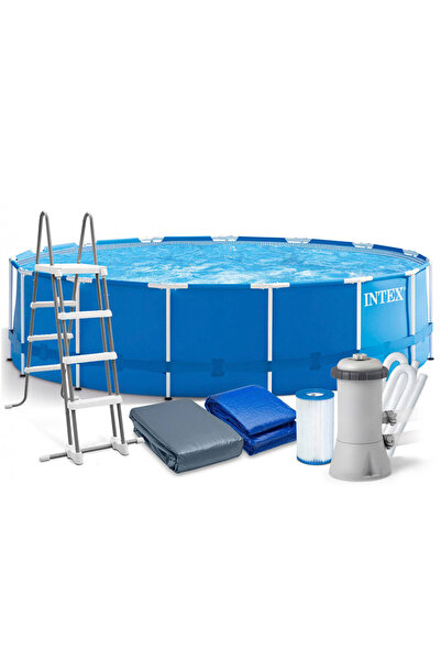 Intex Piscina Cadru Metalic 28242np, 457x122cm, Cu Pompa De Filtrare, Scara, ...