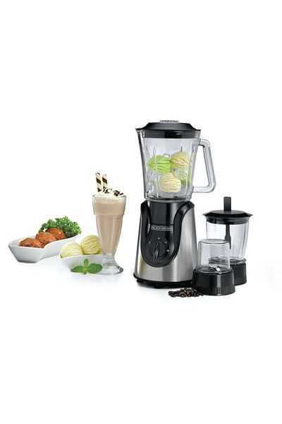 NO FRAME Black & Decker Glass Blender - 1 Liter Capacity - 3 Speeds - Silver - BX600G-B5