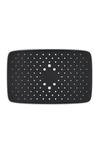Generic Aqua Drop Rectangular Shape Lightweight Premium Metal Shower Head Black 31 x 20cm