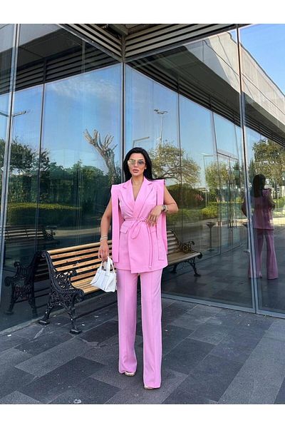 Zoe Zoe Tie Blazer Vest Suit