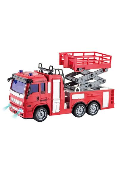 rexa Remote Control Fire Engine Truck Toy – Plastic RC Ladder Truck for Kids