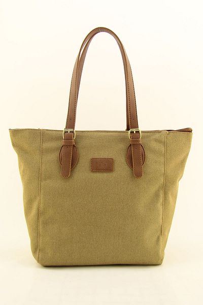 HNB Women's Camel Waterproof Canvas Shoulder Bag