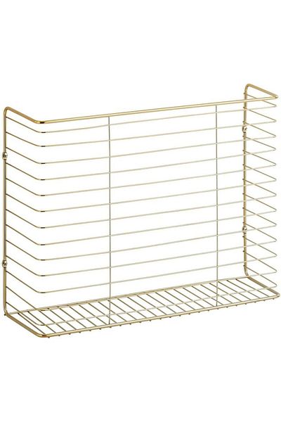 MDesign Wall Organizer, Metal, Gold, 43.8 x 33.3 x 12.7 cm