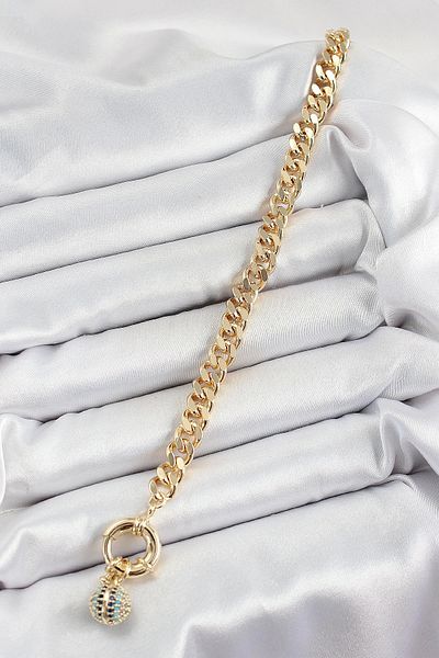 Clariss Brass Row Arrow Model Zircon Stone Gold Color Vip Series Women's Bracelet