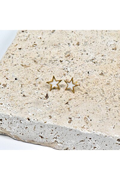 NARRU NARRU earrings, handmade, star-shaped, white, Erica 08