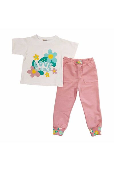 Mışıl Kids Girls' Suit with Pants and Front Print