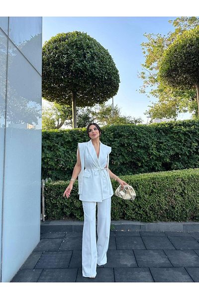 Zoe Zoe Costum vestă cu blazer cu cravată