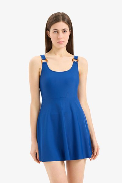 DeFacto Regular Fit Round Neck Skirted Swimsuit-Fall in Love E1542Ax25Sm