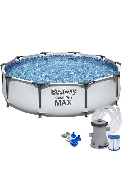 BESTWAY Metal Frame Pool, 305x76 Cm, 4,700 Liters, With Filter Pump