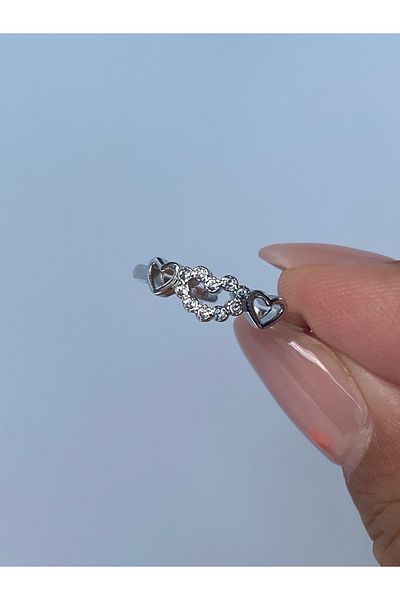 kurukafagift Ring 3 Heart Zircon Stone Model