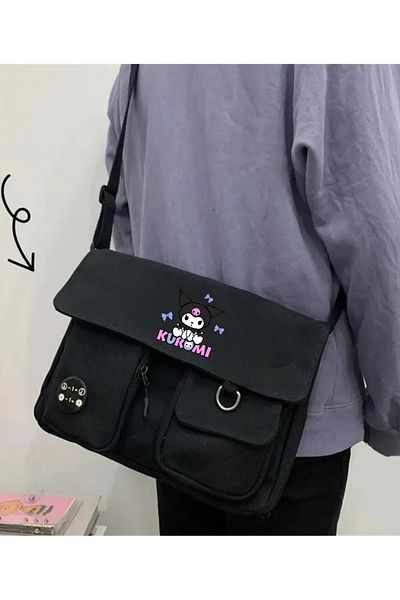 Toum Geantă unisex Kuromi Harajuku neagră cu buzunare