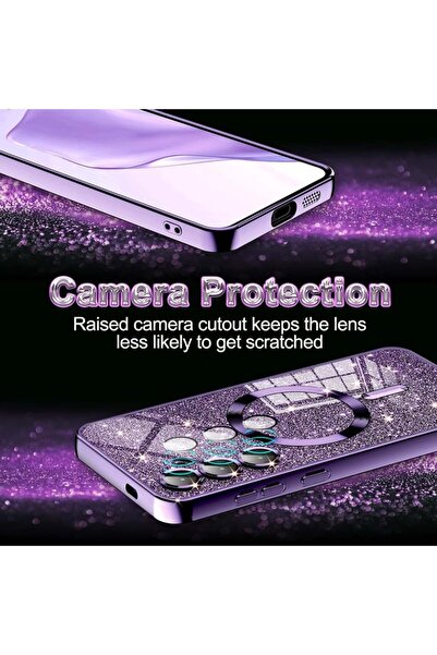 SKYDDAR INNOVATION Θήκη για iPhone 12 Pro, Πολυτελής θήκη Magsafe με γκλίτερ, Ανθεκτική στους κραδασμούς, Αφαιρούμενη πλάτη, Ασημί, σετ αυτοκόλλητων