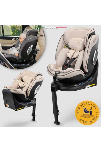 Elele StradaFix 360° Dönen I-Size Oto Koltuğu İsoFix 40-150 CM 0-36 KG Bej