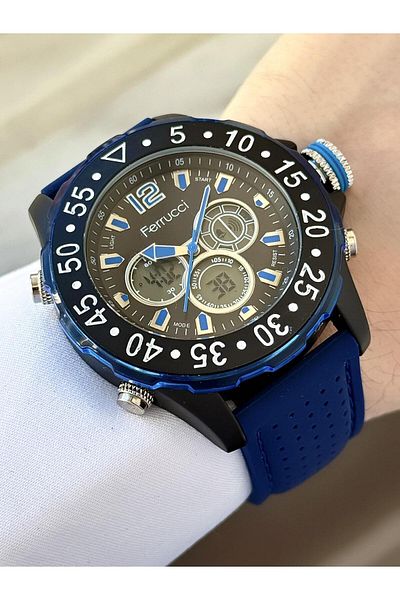 Ferrucci Plastic Band Digital & Analog Dial Sports Wrist Watch