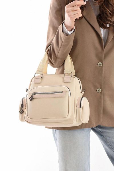 byFOX Fashion Τσάντα πολλαπλών διαμερισμάτων από ύφασμα Lcst με δερμάτινη λεπτομέρεια και μπροστινή τσέπη