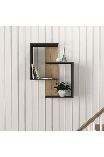 UnicUtil Wall Shelf, Nonconformist Shape, UnicUtil, 72 x 22 x 90 cm, Bardolino-Anthracite, UUETA39
