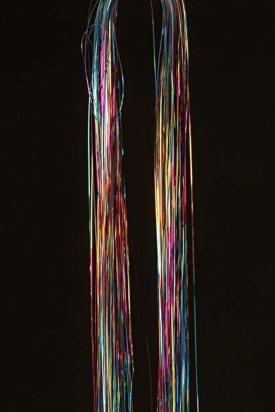 TAKIŞTIR Mixed Color Side Hairpiece Hair Tinsel Shiny Hair (50 cm)