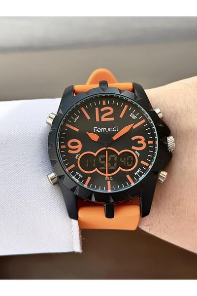Ferrucci Plastic Band Digital & Analog Dial Sports Wrist Watch
