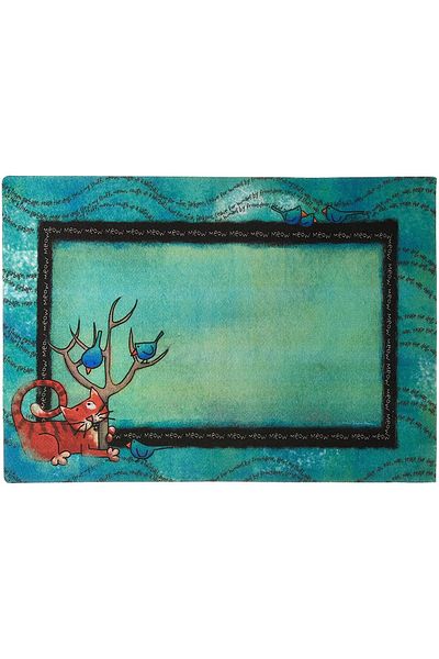 Drymate Mats For Cats Blue Swirl Tree Kity 12 x 20 Inch / 30 x 50 cm