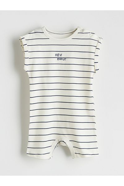 LC Waikiki Striped Cotton Baby Boy Jumpsuit