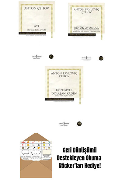 TÜRKİYE İŞ BANKASI KÜLTÜR YAYINLARI Çehov 3 Kitap Set + Okuma Sticker'ları