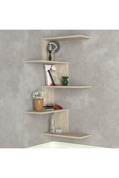 UnicUtil Wall Shelf, Modern Twist, UnicUtil, 51.5 x 51.5 x 109 cm, Cream, UUETA43