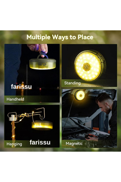 farissu 10 Metre RGB LED Kamp Lambası | Powerbank Özellikli, Type-C Şarjlı, Taşınabilir Işık Zinciri